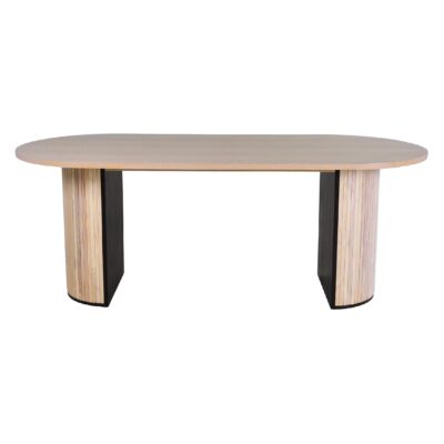 Livo Ovale Eettafel White Wash Fineer afbeelding 13