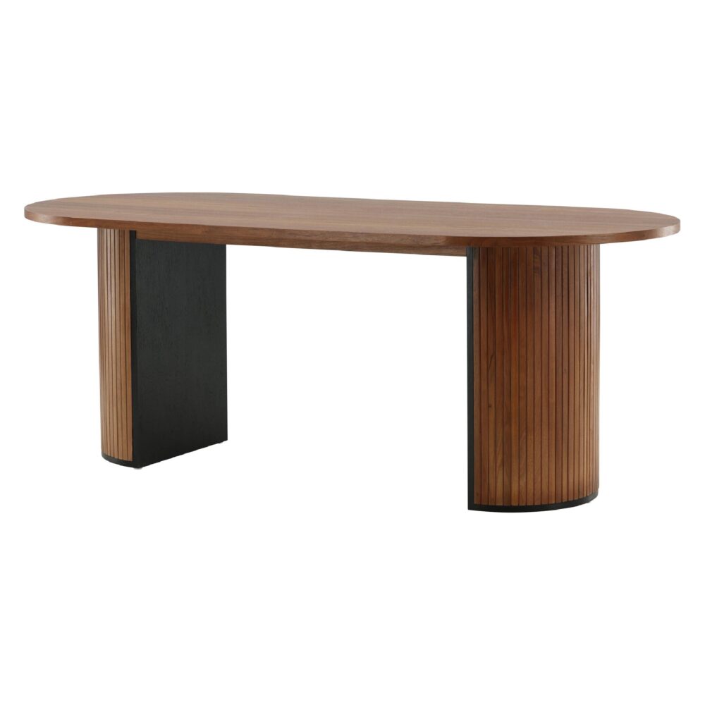 Ovale eettafel walnootkleur afbeelding 8