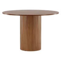 Ronde notenhouten eettafel afbeelding 1