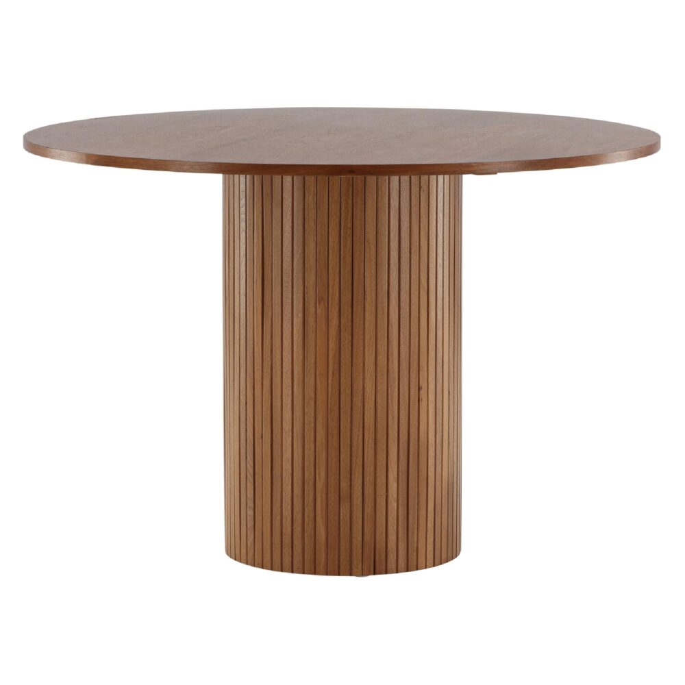 Ronde notenhouten eettafel afbeelding 3