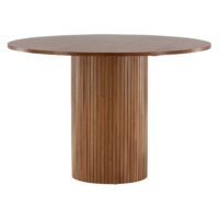 Ronde notenhouten eettafel afbeelding 3