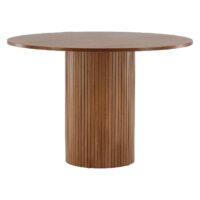 Ronde notenhouten eettafel afbeelding 4