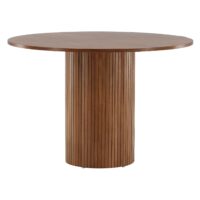 Ronde notenhouten eettafel afbeelding 7