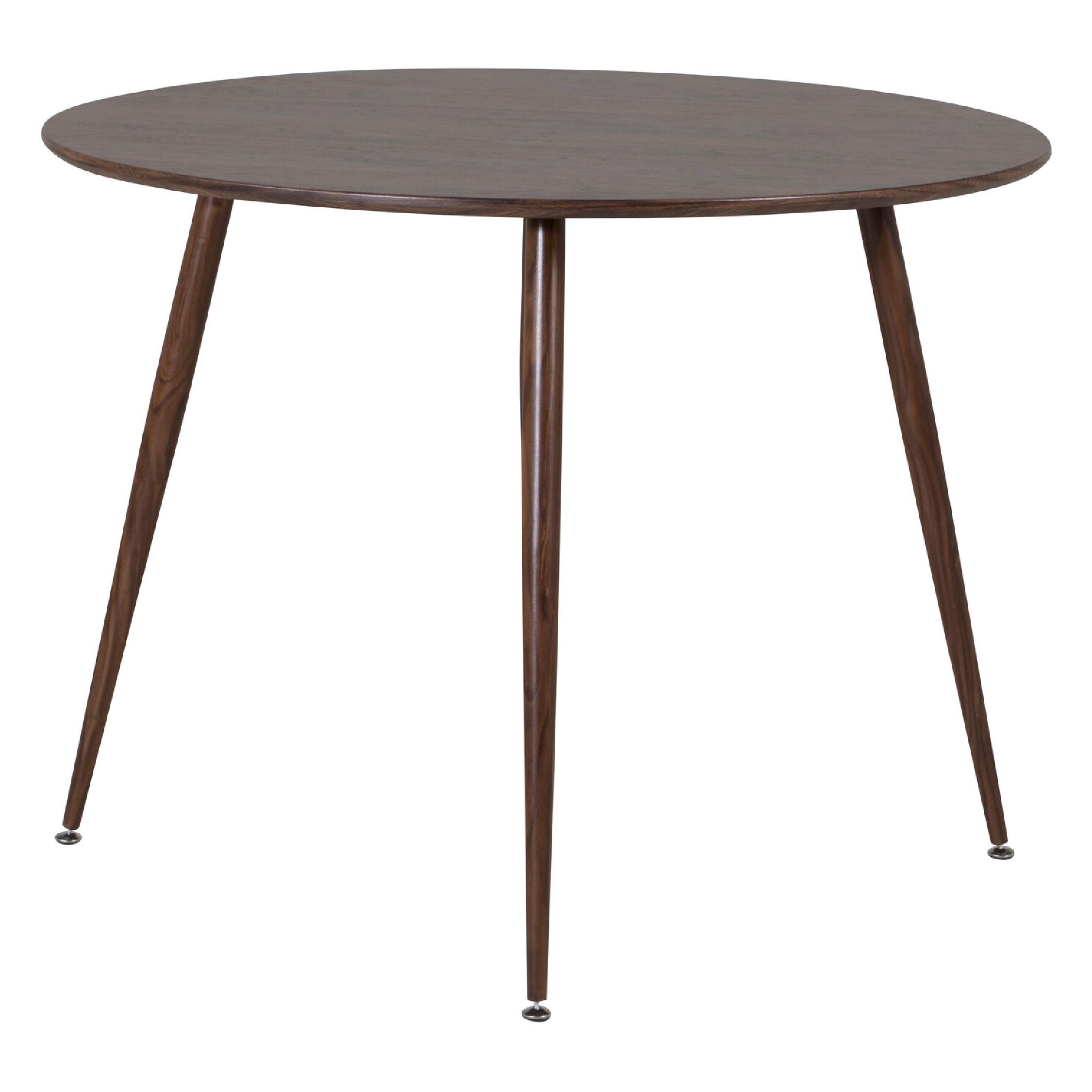 Elva ronde eettafel walnootkleur 100 cm afbeelding 2