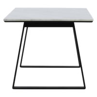Wit marmeren eettafel 140x90 cm afbeelding 4