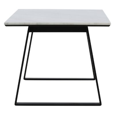 Wit marmeren eettafel 140x90 cm afbeelding 4