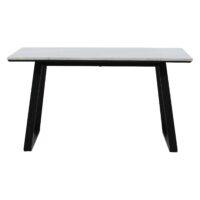 Wit marmeren eettafel 140x90 cm afbeelding 7
