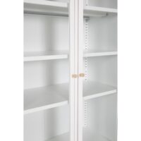 Gizo Beklede Boekenkast Wit Staal en Glas afbeelding 8