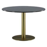 Ronde marmeren eettafel donkergrijs afbeelding 1