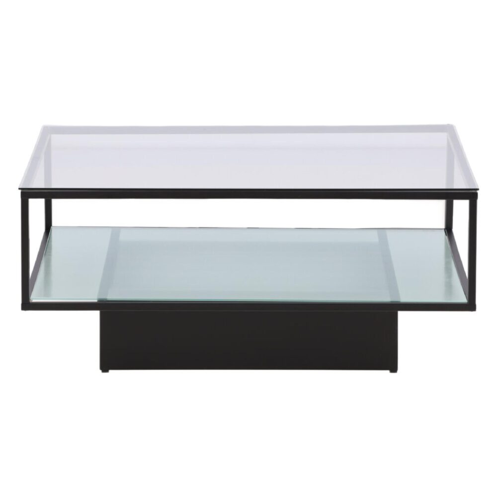Salontafel Zwart Glas Moderne Elegantie afbeelding 1