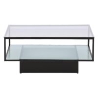 Salontafel Zwart Glas Moderne Elegantie afbeelding 1