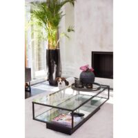 Salontafel zwart metaal glas afbeelding 6