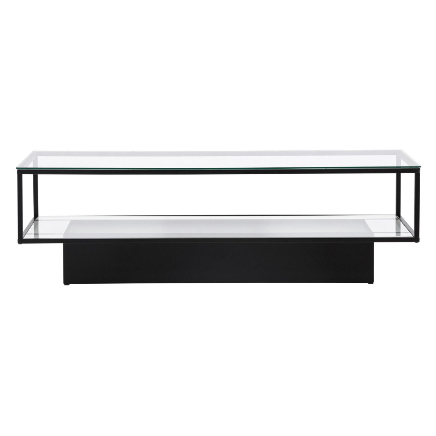 Salontafel zwart metaal glas afbeelding 1