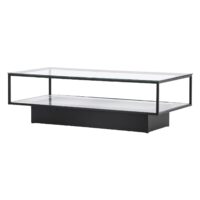 Salontafel zwart metaal glas afbeelding 2