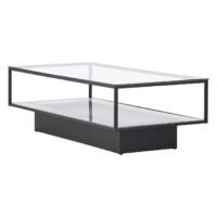 Salontafel zwart metaal glas afbeelding 3
