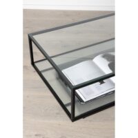 Salontafel zwart metaal glas afbeelding 9