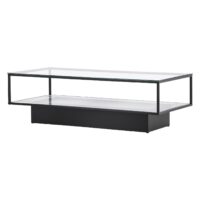 Salontafel zwart metaal glas afbeelding 4