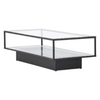 Salontafel zwart metaal glas afbeelding 5