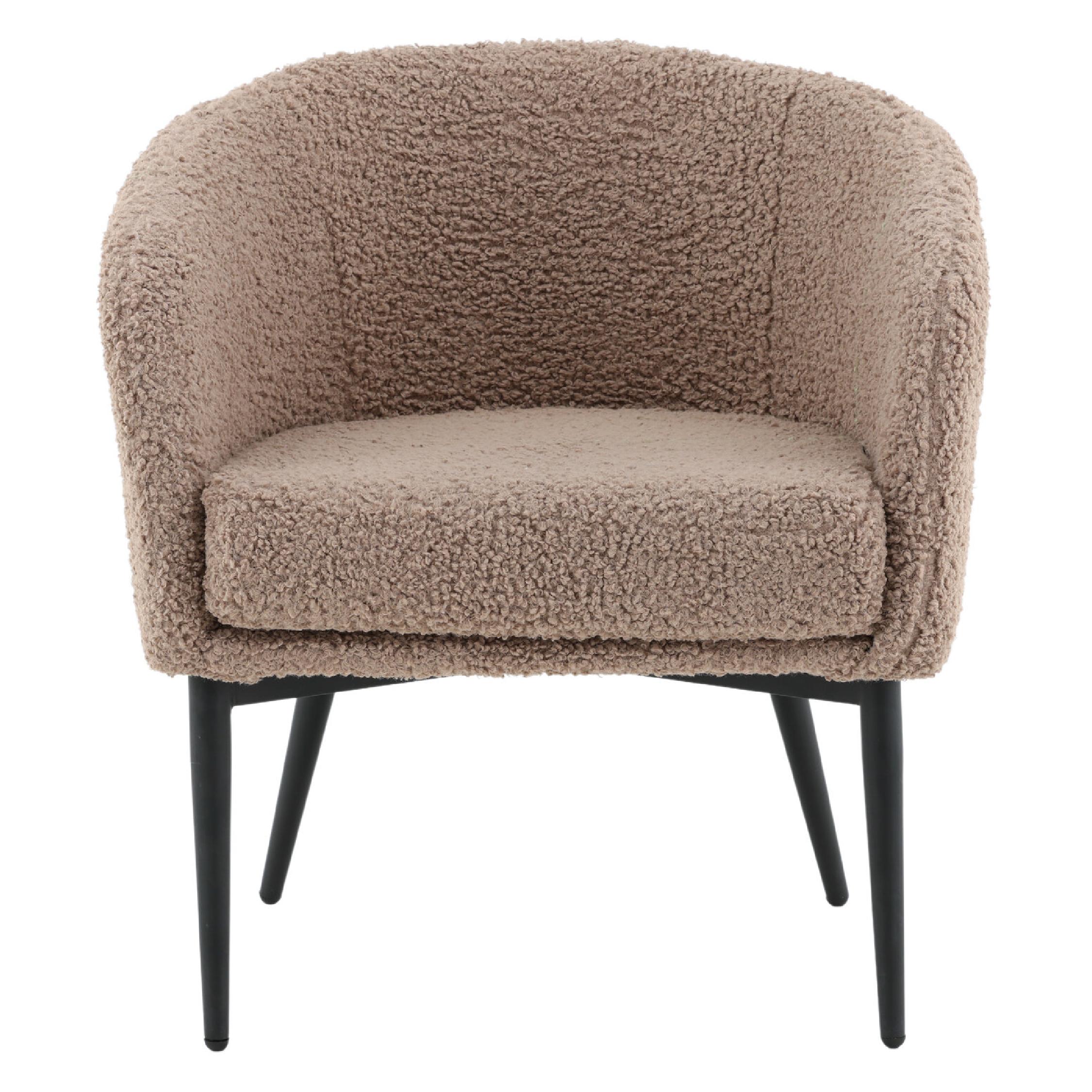 Bruine teddy fauteuil met zwarte poten afbeelding 1