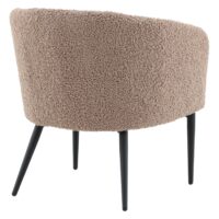 Bruine teddy fauteuil met zwarte poten afbeelding 4
