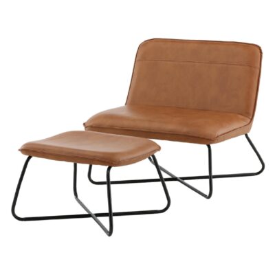 Fauteuil Lars Bruin PU Leer afbeelding 2