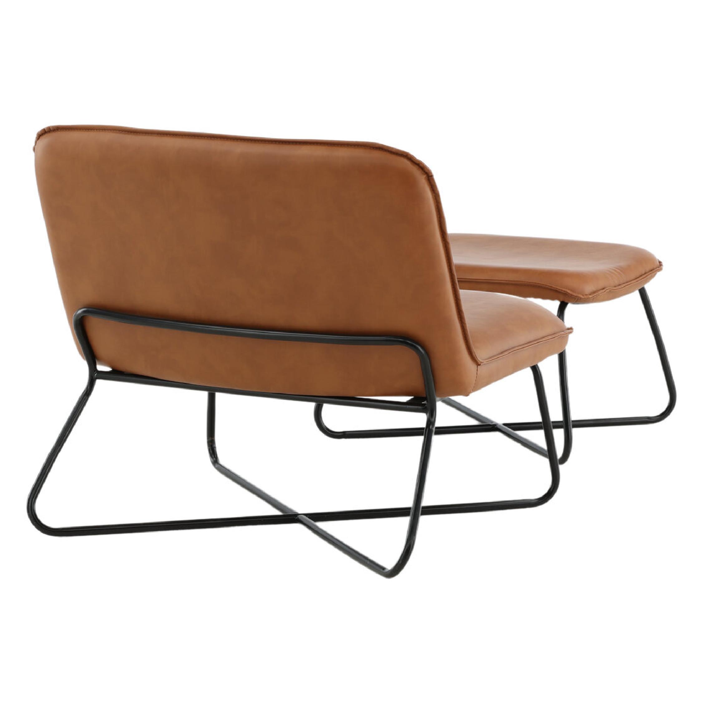 Fauteuil Lars Bruin PU Leer afbeelding 4