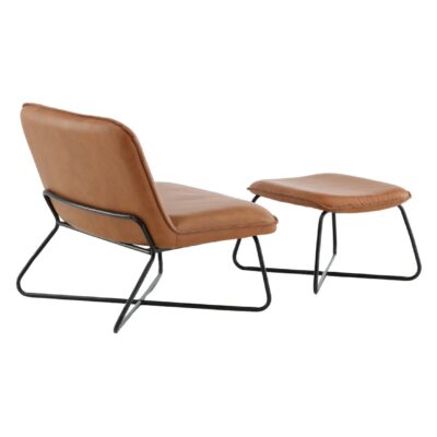 Fauteuil Lars Bruin PU Leer afbeelding 5