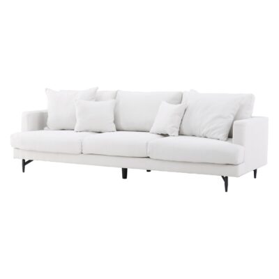 Beige linnen 3-zitsbank afbeelding 2