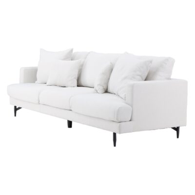 Beige linnen 3-zitsbank afbeelding 3