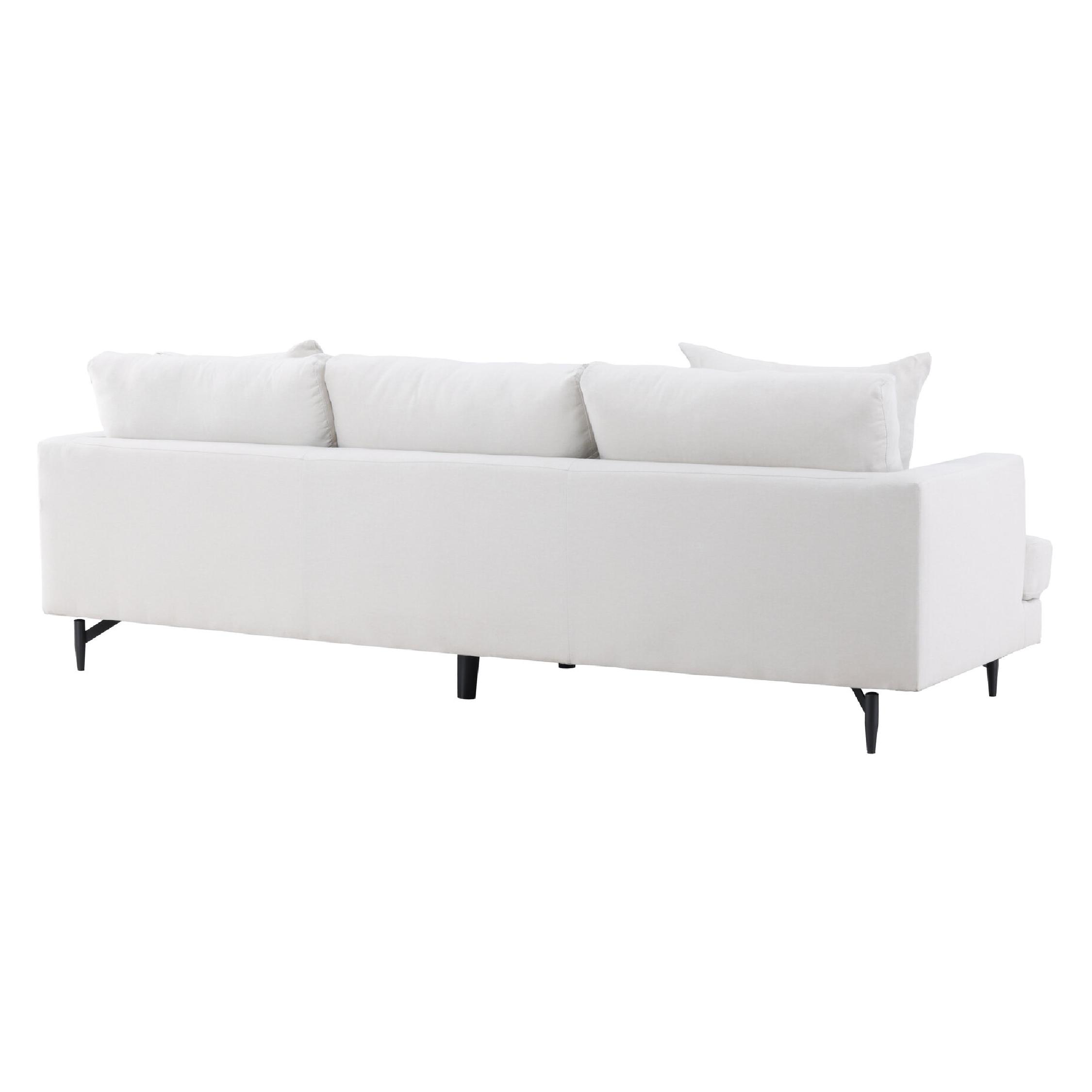 Beige linnen 3-zitsbank afbeelding 4
