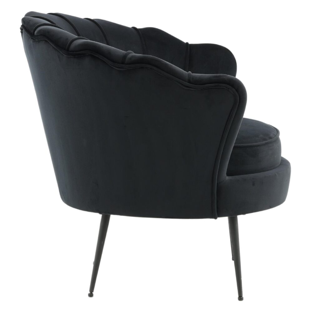 Zwarte fluwelen fauteuil afbeelding 7