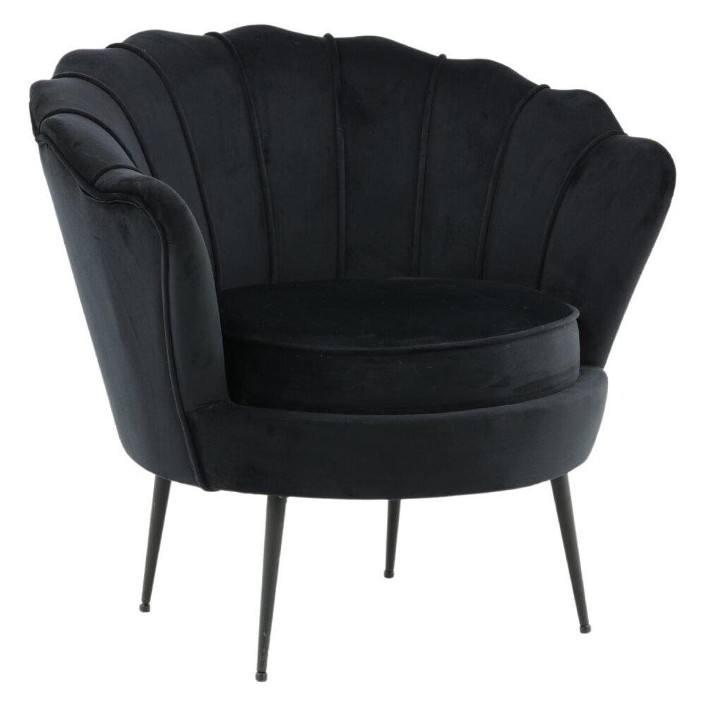 Zwarte fluwelen fauteuil afbeelding 8