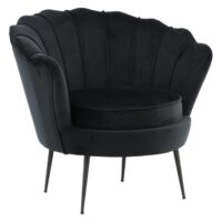 Zwarte fluwelen fauteuil afbeelding 8