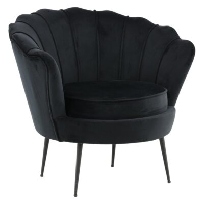 Zwarte fluwelen fauteuil afbeelding 8