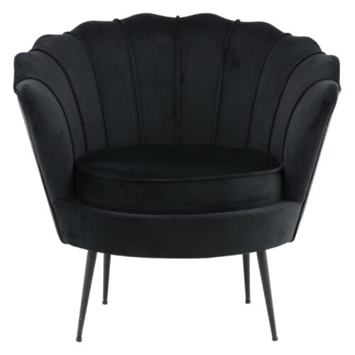 Zwarte fluwelen fauteuil afbeelding 1