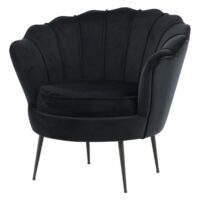 Zwarte fluwelen fauteuil afbeelding 2