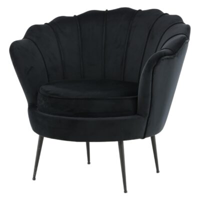 Zwarte fluwelen fauteuil afbeelding 2
