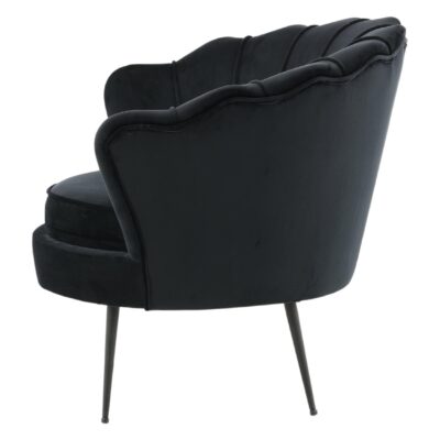 Zwarte fluwelen fauteuil afbeelding 3
