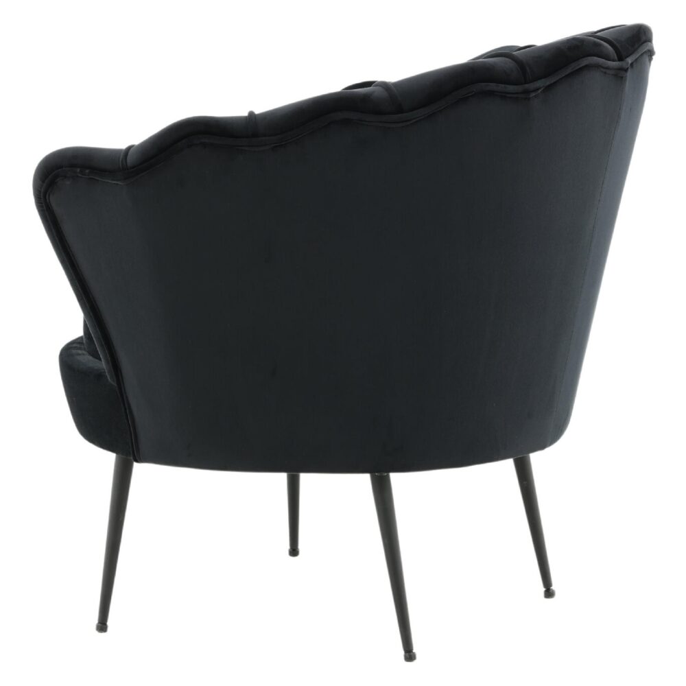 Zwarte fluwelen fauteuil afbeelding 4
