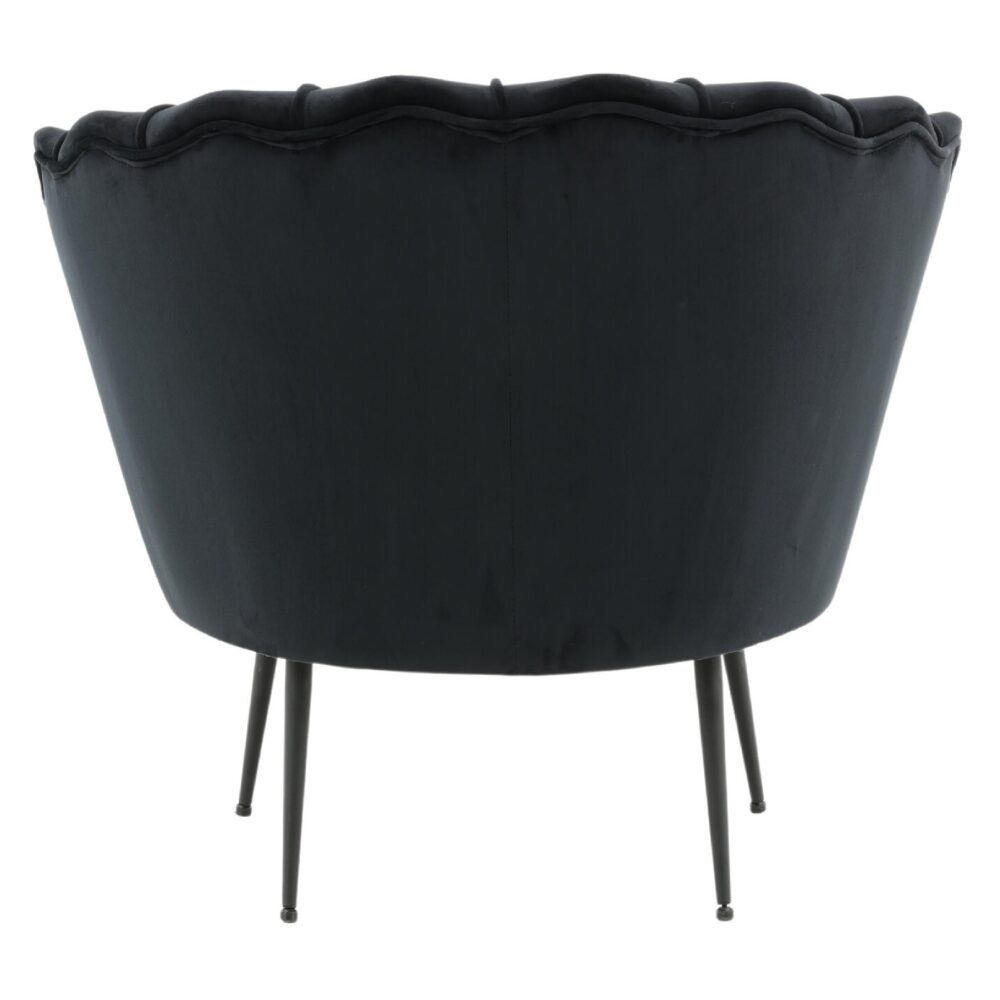 Zwarte fluwelen fauteuil afbeelding 5