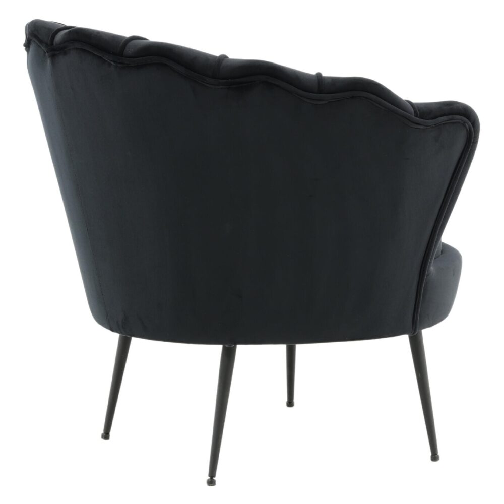Zwarte fluwelen fauteuil afbeelding 6