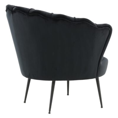 Zwarte fluwelen fauteuil afbeelding 6