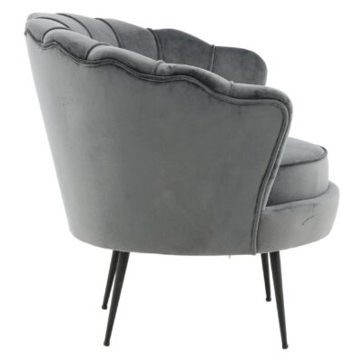 Donkergrijze fluwelen fauteuil afbeelding 6
