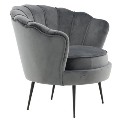 Donkergrijze fluwelen fauteuil afbeelding 7