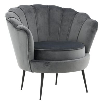 Donkergrijze fluwelen fauteuil afbeelding 8