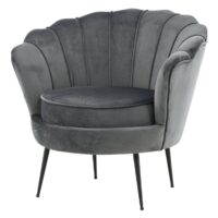Donkergrijze fluwelen fauteuil afbeelding 2