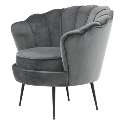 Donkergrijze fluwelen fauteuil afbeelding 3