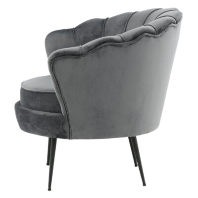 Donkergrijze fluwelen fauteuil afbeelding 4