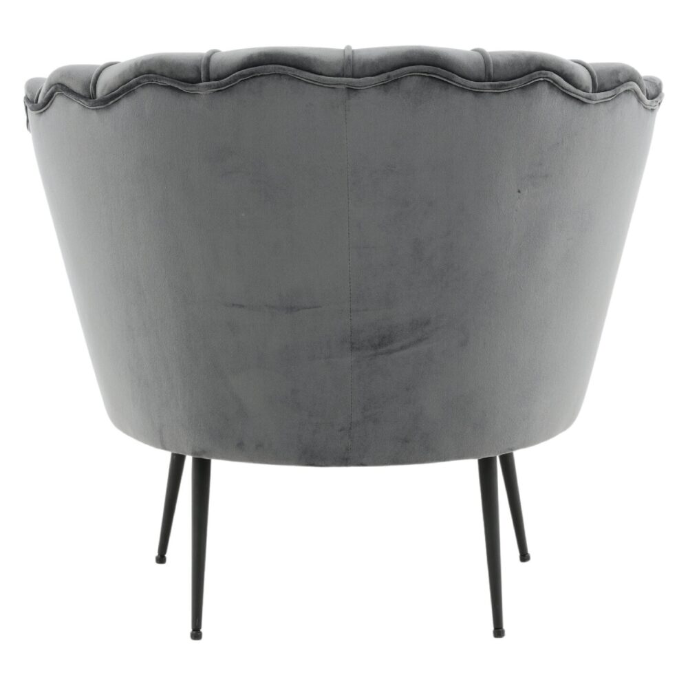 Donkergrijze fluwelen fauteuil afbeelding 5