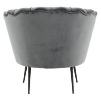 Donkergrijze fluwelen fauteuil afbeelding 5